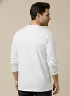 Polyester Printed T-shirt for Men, White 