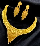 Alloy Choker Necklace with Earrings for Women 