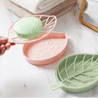 Leaf Shape Soap Holder With Water Draining Tray 