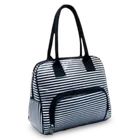 Canvas Striped Handbag for Women (Black)