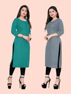 Crepe Solid Kurtis for Women 