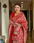 Banarasi Red Art Silk Printed Saree for Women