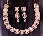 Alloy Choker Necklace with Earrings for Women 