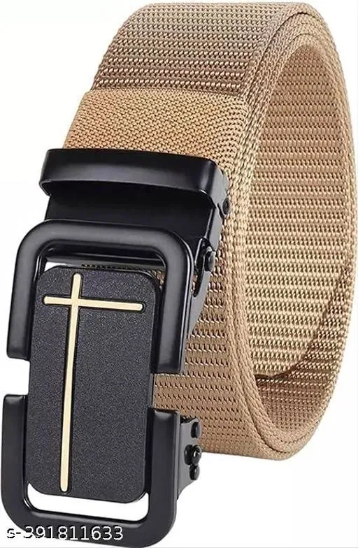 Polyester Belt for Men (Multicolor, 34)