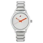 Fastrack Stainless Steel Strap Analog Watch for Women (Silver & White)