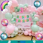 Rainbow Theme 3rd Happy Birthday Decoration Items For Girls , Multicolor, Pack of 110