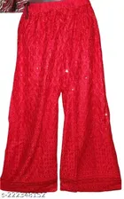 Cotton Blend Embroidered Kurti with Palazzo for Women 