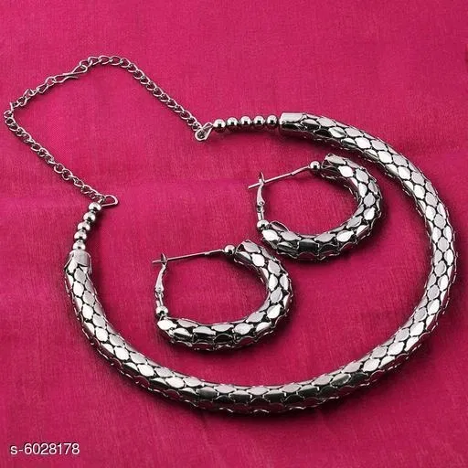 Choker Set for Women (Silver, Free Size)
