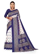 Mysore Silk Printed Saree for Women (Blue, 6.3 m)