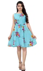 Crepe Floral Print Dress for Women 