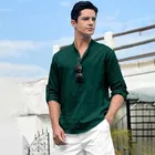 Full Sleeves Solid Short Kurta for Men 