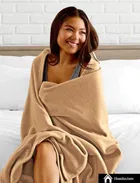 Wool Solid Blanket, Beige 