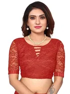 Net Solid Saree for Women 