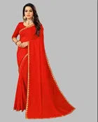 Lycra Blend Solid Saree for Women 