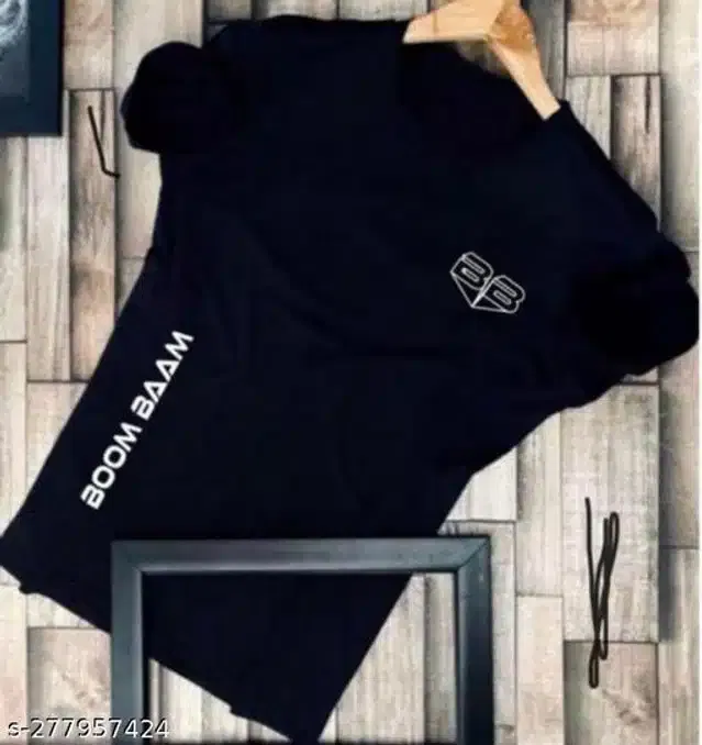 Half Sleeves T-Shirt for Men (Black, L)