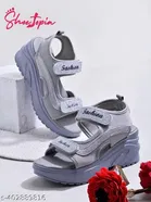Shoetopia Grey Wedge Sandals Size IND-7