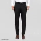 Polyester Formal Pant for Men (Black, 28)