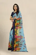 SVB जॉर्जेट साड़ी विद ब्लाउज फॉर विमेंस 