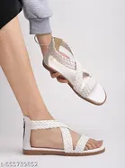 Solid Synthetic Flat Girls Sandals 