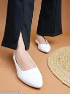 Solid Synthetic Comfort Pointed Toe Ballerinas 