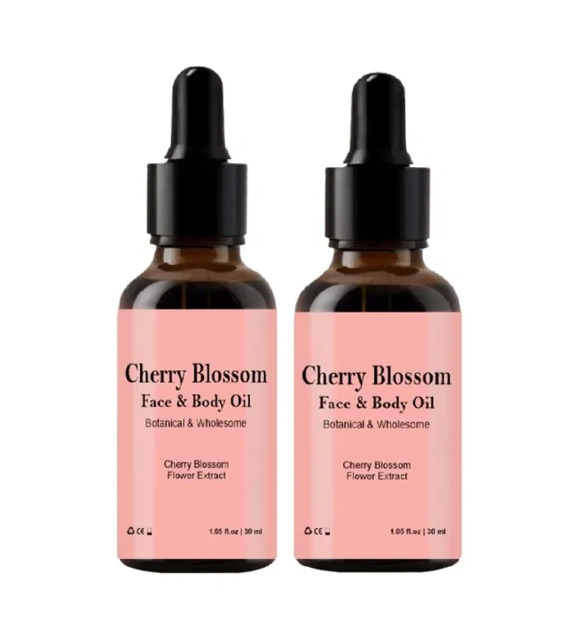 Cherry Blossom Face & Body Oil for Men & Women (30 ml, Pack of 2)