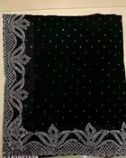 Georgette Embellished Saree for Women, Black 