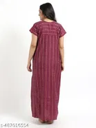 Satin Soft & Attractive Nightdress for Women & Girls , Maroon 