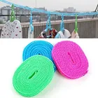Anti-Slip Nylon Clothes Drying Line with Hooks, Assorted, 5 m
