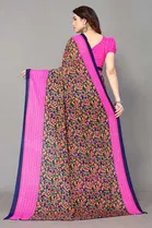 Casual Georgette Women Printed Saree With Unstitched Blouse 