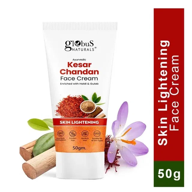 ग्लोबस नैचुरल्स डेली ग्लो केसर चन्दन फेस क्रीम विथ सपफ 50 g