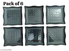 Plastic Plates for Kitchen, Black, Pack of 6