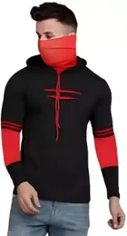 Cotton Blend Color Blocked Hoodies for Men 