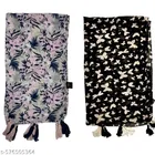 Chiffon Scarves for Women, Multicolor, Pack of 2