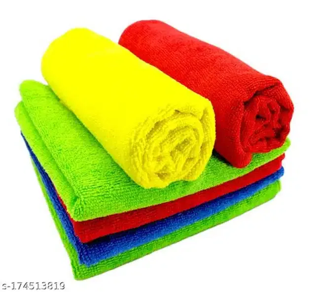 Microfiber Bath Towel (Multicolor, 40x40 cm) (Pack of 5)