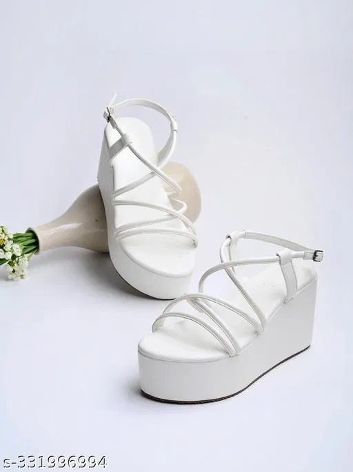 Shoetopia Girls Sandals (White, Size 7.0)