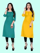Crepe Solid Kurtis for Women 