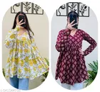 Floral Printed Short Kurti for Women, Pack of 2 