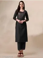 Rayon Embroidered Kurta with Pant for Women 