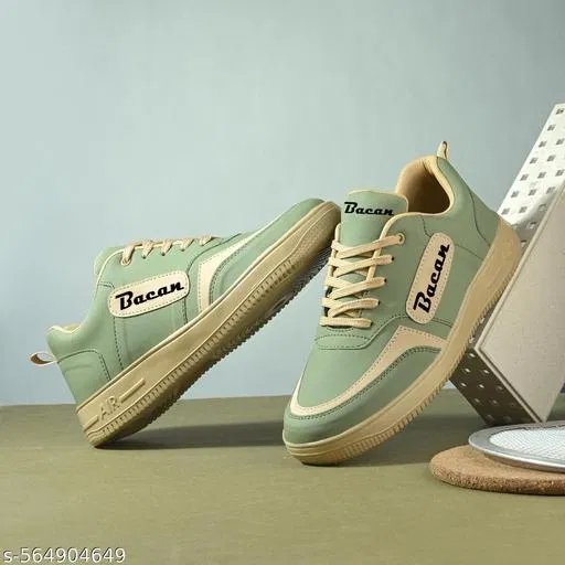 Casual Sneakers for Men (Olive, IND-9)