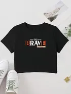 Printed Crop T-shirt for Women 