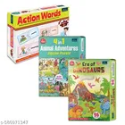Action Words + 4 In 1 Animals Adventures + Era Of Dinosaur| Set of 3 - Engaging Puzzle Learning Fun for Kids!