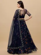 Net Embroidred Semi Stiched Lehenga Choli for Women 