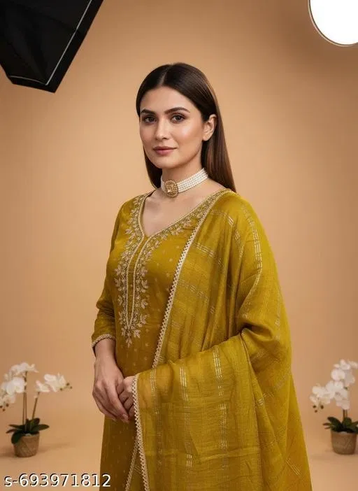 Bandhani Printed Jaipuri Kurti for Women (Mustard, Un Stitched)