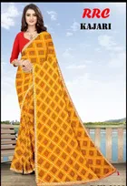 Women's Foil Printed Saree with Unstitched Blouse 