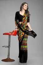 Trendy Georgette Saree with Blouse Piece For Women 