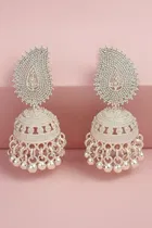 Women's Antique Gold & Silver-Tone Jhumka Earrings Set 