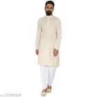 Cotton Blend Solid Kurta with Pyjama for Men 