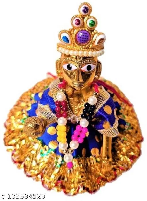 Laddu Gopal Statue (Brass, Multicolor)