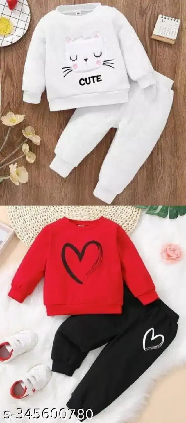 Hosiery Cotton Full Sleeves T-Shirt with Pant Clothing Set for Kids (Multicolor, 6-12 Months) (Set of 2)