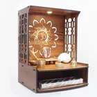 Heartily® Mangal Beautiful Wooden Pooja Stand for Home Pooja Mandir for Home Temple for Home And Office
